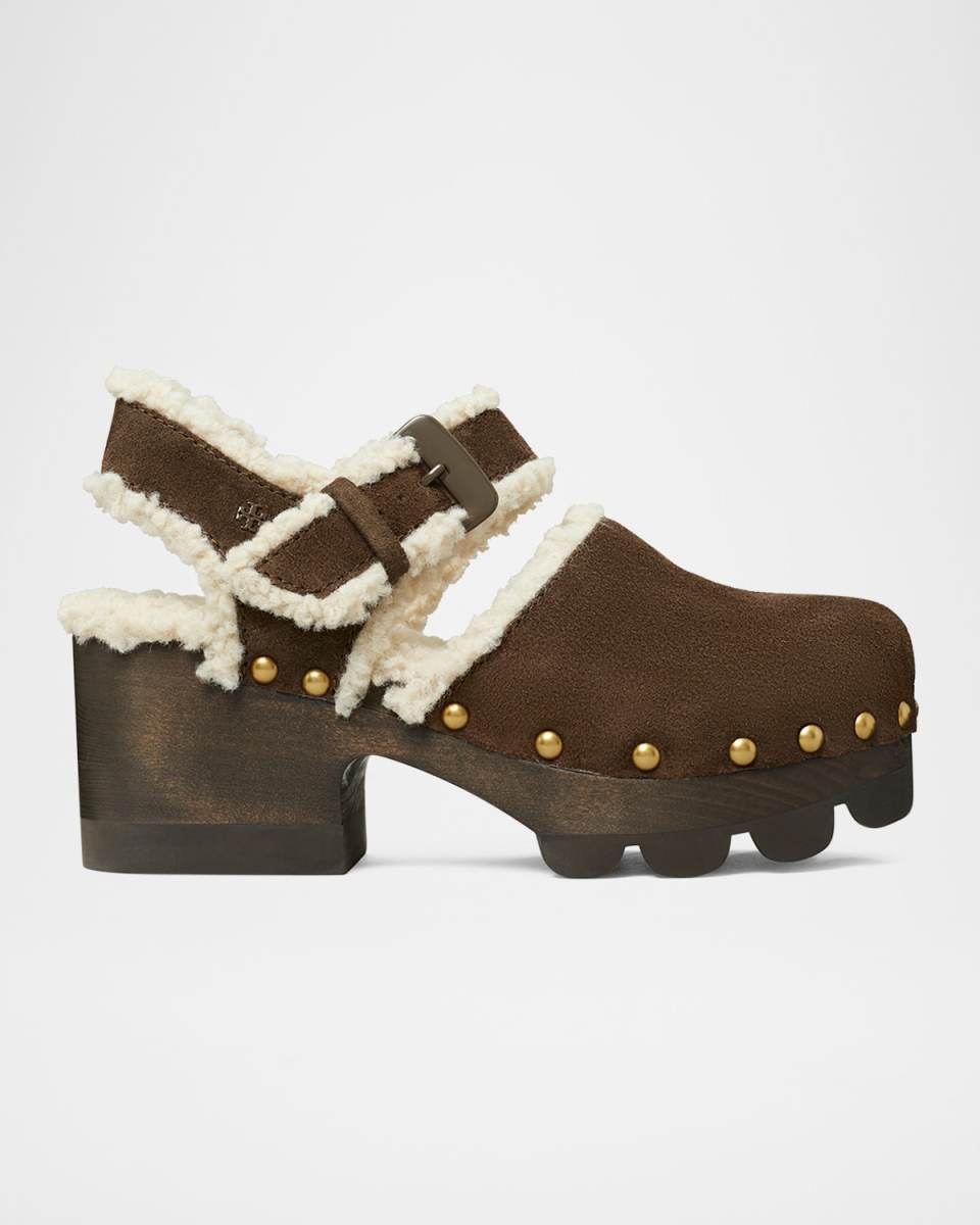 Suede Faux Fur Cozy Clogs